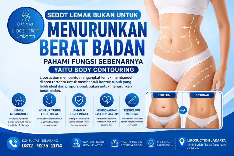 Ilustrasi prosedur sedot lemak (liposuction) untuk body contouring di Liposuction Jakarta