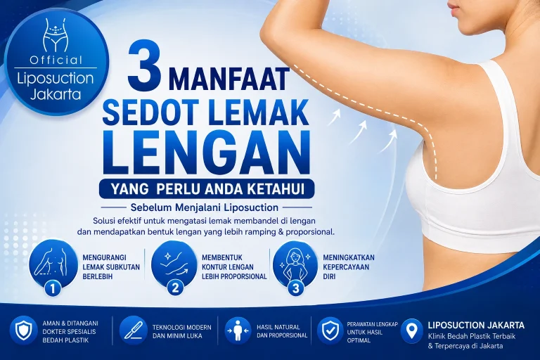Prosedur sedot lemak lengan untuk mengurangi lemak subkutan dan membentuk kontur lengan lebih proporsional di Liposuction Jakarta.